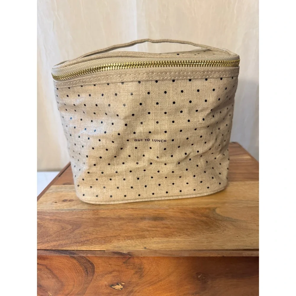 Kate Spade Lunch Bag Womens OS Beige‎ Polka Dot Excellent Out To Lunch Tote